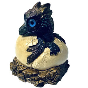 Windstone Edition Peacock Hatching Dragon Egg Pena 1984 Retired VINTAGE